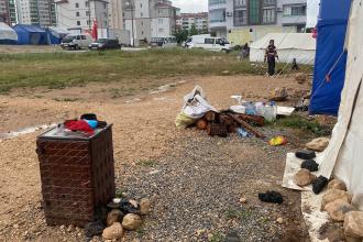 Malatya’da sağanak ve dolunun ardından çadır kentleri su bastı