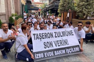 İzBB evde bakım işçileri kadro talebiyle eylem yaptı