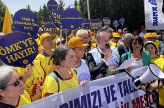 Eğitim Sen Meclis önünden seslendi: Eğitimin geleceği için ÖMK tasarısını geri çekin