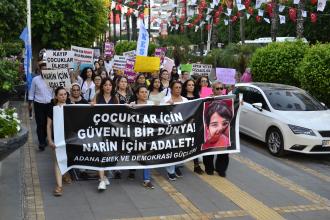 Adana'da Narin Güran için adalet yürüyüşü: Narin'in ölümü organize bir cinayet