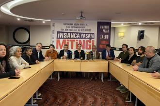 İstanbul Emek, Barış ve Demokrasi Güçlerinden “İnsanca Yaşam Mitingi”