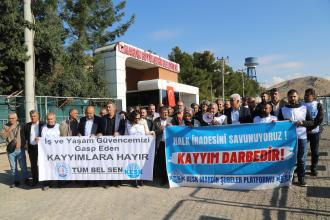 Mardin kayyımının sendika üyesi yöneticileri görevden alması protesto edildi