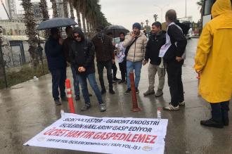 SASA’ya ait PTA tesisinde ücretlerini alamayan inşaat işçilerin eylemine gözaltı