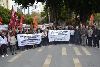 Adana Demokrasi Güçleri "insanca yaşayacak asgari ücret" talebiyle alana çıktı