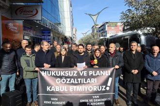 Van’da gözaltı protestosu: Hukuksuzluklar sona erdirilmeli