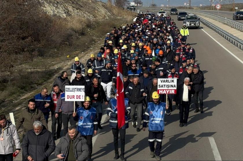 Ankara yürüyüşü 2'nci gününde: Çayırhan işçileri Ayaş'a ulaştı