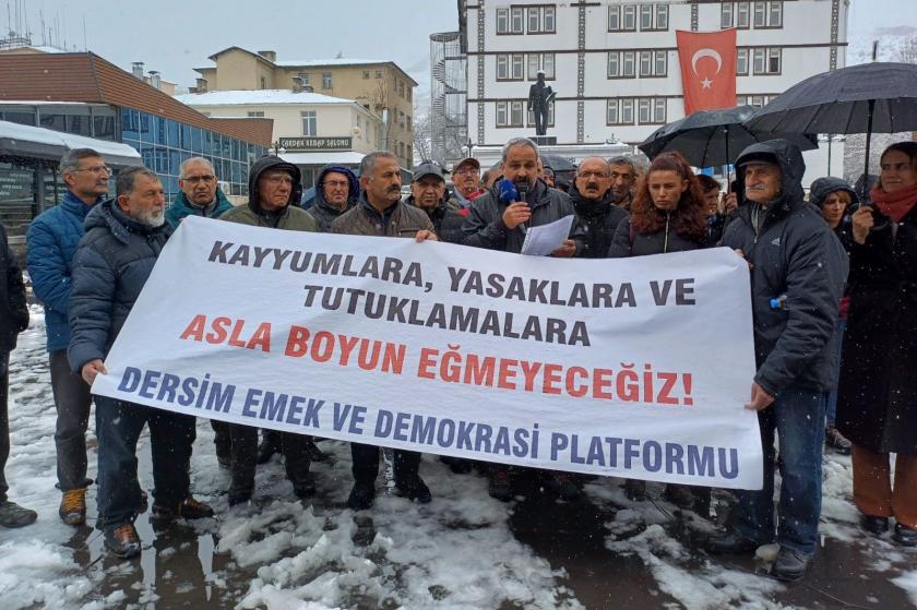 Dersim’de gözaltı, yasak ve kayyımlar protesto edildi