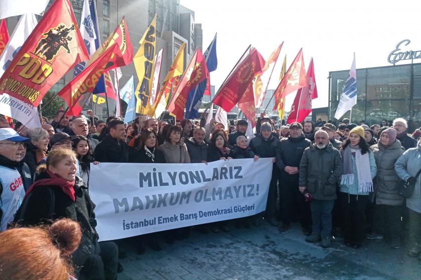 İstanbul Adliyesi önünde gözaltılar protesto edildi: Saray kaybedecek, milyonlar kazanacak