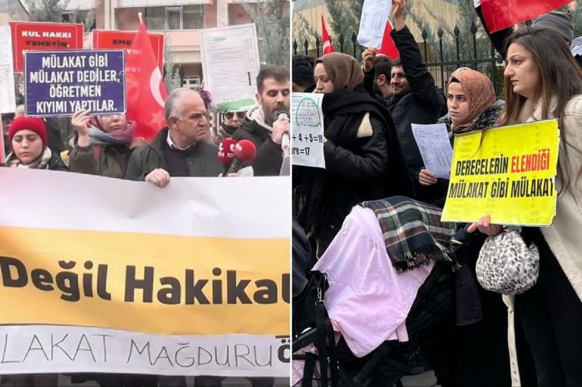 MEB önünde bakana tepki: Mülakatla 1611 öğretmenin hakkı yendi