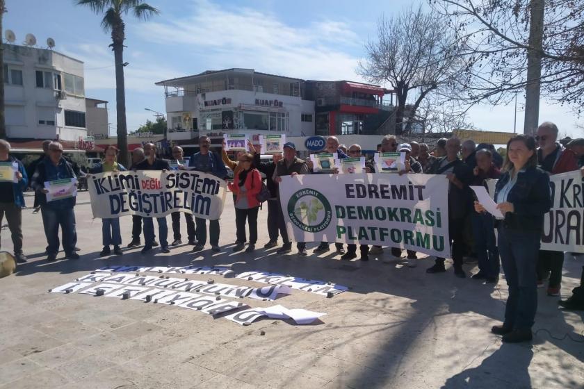 Edremit'te İklim Kanunu'na tepki: Sermayenin değil halkın iklim kanununu istiyoruz