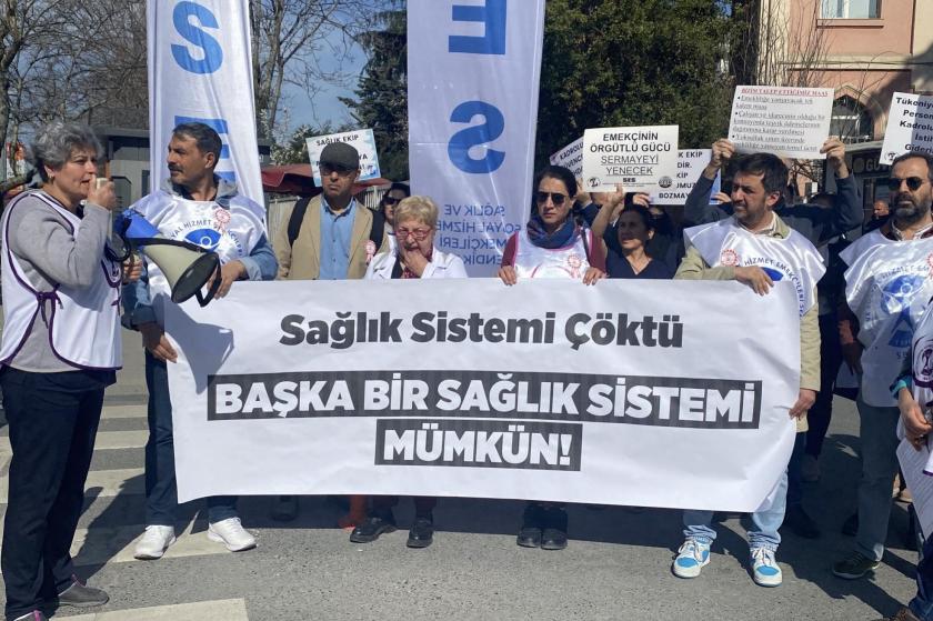 İstanbul’da 14 Mart’ta iş bırakan sağlık emekçileri alanlardaydı: "Başka bir sağlık sistemi mümkün"