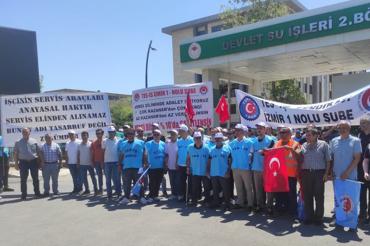 DSİ işçileri servislerin kaldırılmasını protesto etti: Bunun adı tasarruf değil zulümdür