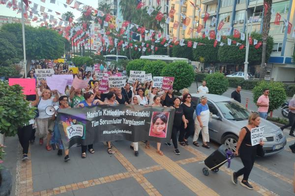 Adana'da Narin için yapılan eylem.