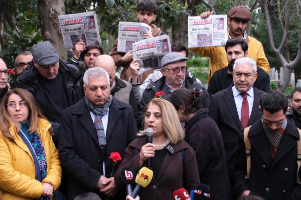 Gıda-İş Sendikası Genel Başkanı Olcay Ozak, Metin Göktepe'nın mezarı başındaki anmada konuştu 