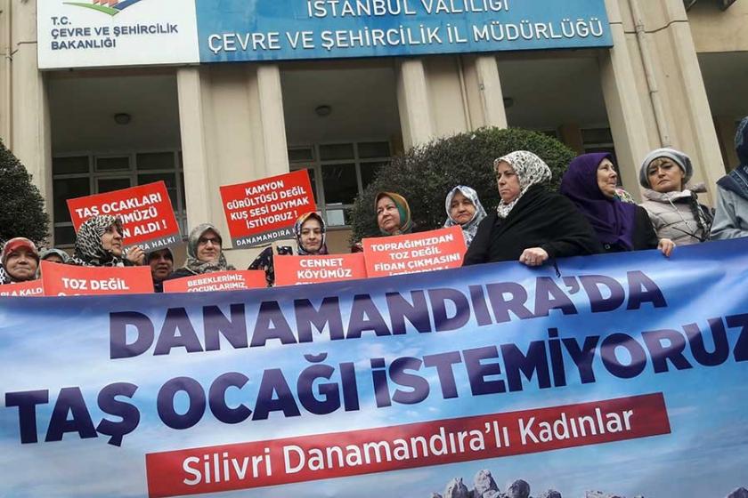 Danamandıra köylüleri taş ocaklarına karşı eylem yaptı