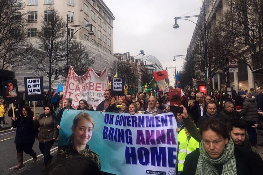 Londra’da 'Afrin ile dayanışma yürüyüşü'