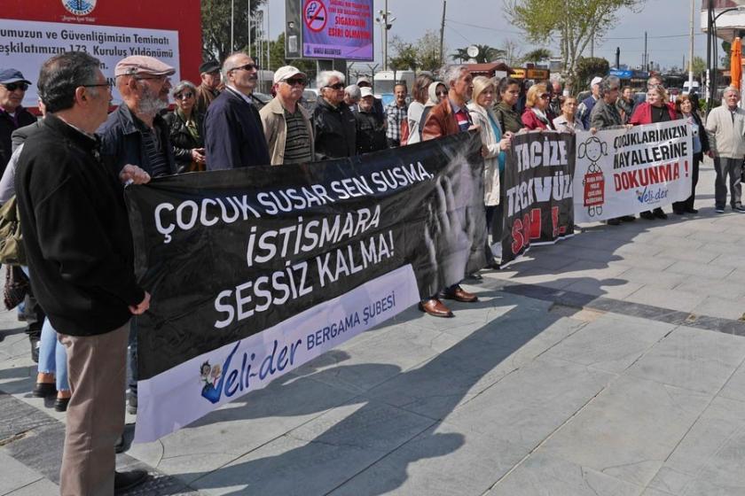 Dikili'de 'Cinsel taciz, tecavüz ve çocuk istismarına son' eylemi