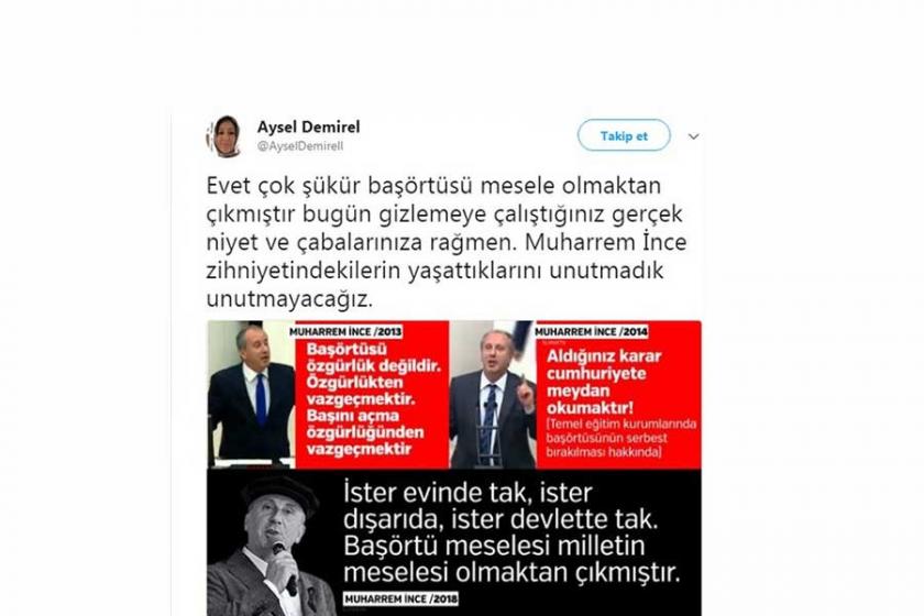 Danıştay üyesi, Muharrem İnce'yi hedef aldığı tweet'ini sildi