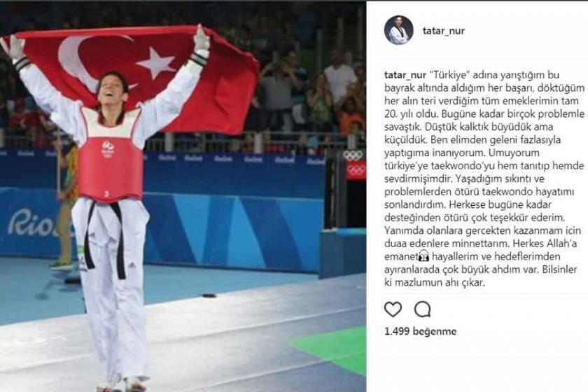 Milli tekvandocu Nur Tatar Askari sporu bıraktı: Mazlumun ahı çıkar