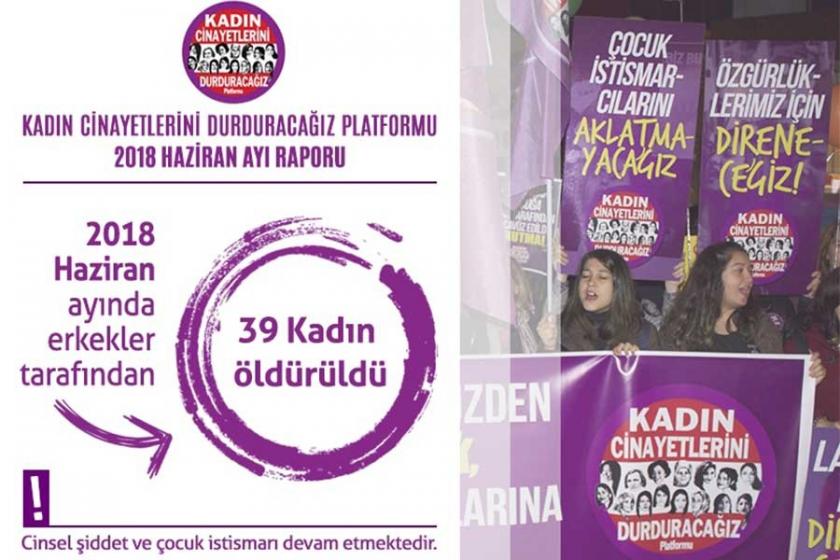 Haziran ayında erkek şiddeti sonucu 39 kadın öldürüldü