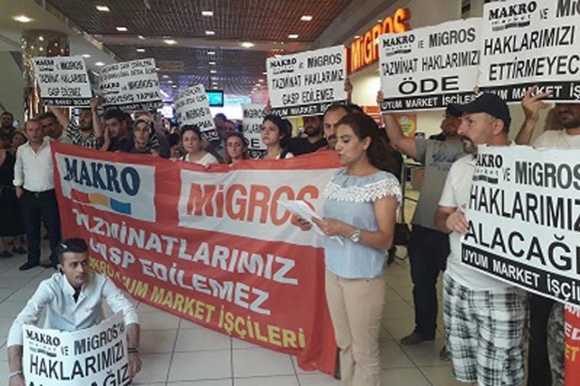 Makro ve Real Market mağazaları önünde eylem yapıldı