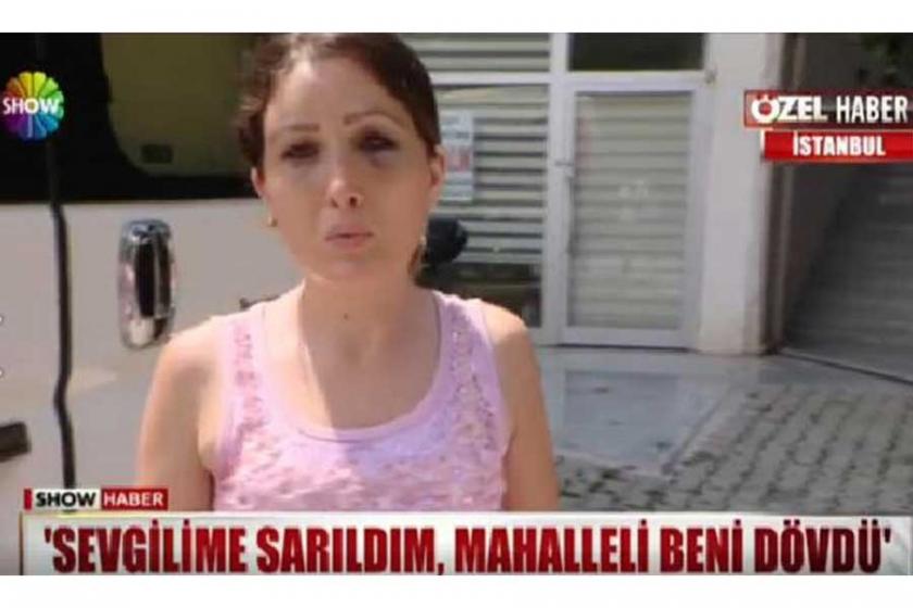 Sevgilisine sarıldı, mahallelinin saldırısına uğradı