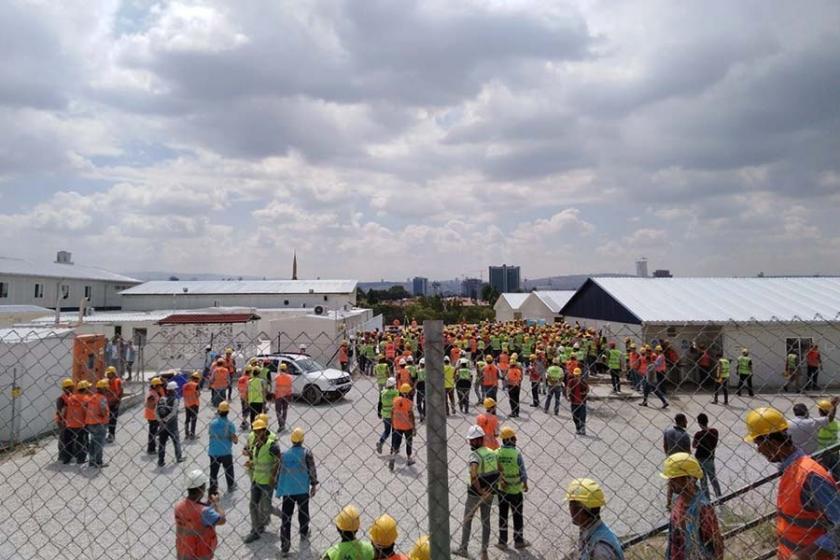 Etlik Şehir hastanesi inşaatında işçilerin yemek isyanı