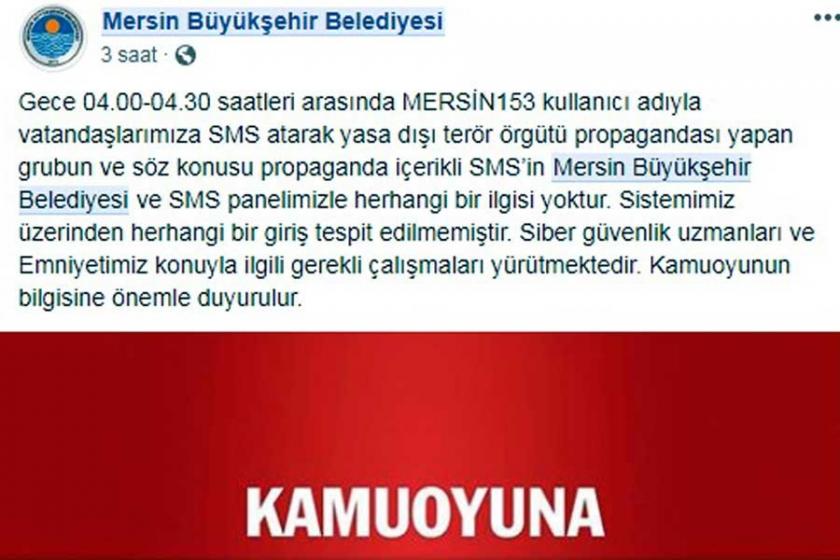 Mersin'de telefonlara gönderilen Mersin 153 mesajı nedir?