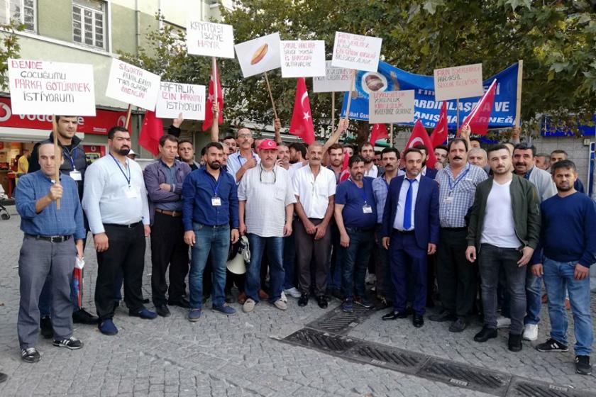 Fırın işçileri sokağa çıktı, çalışma koşullarını protesto etti