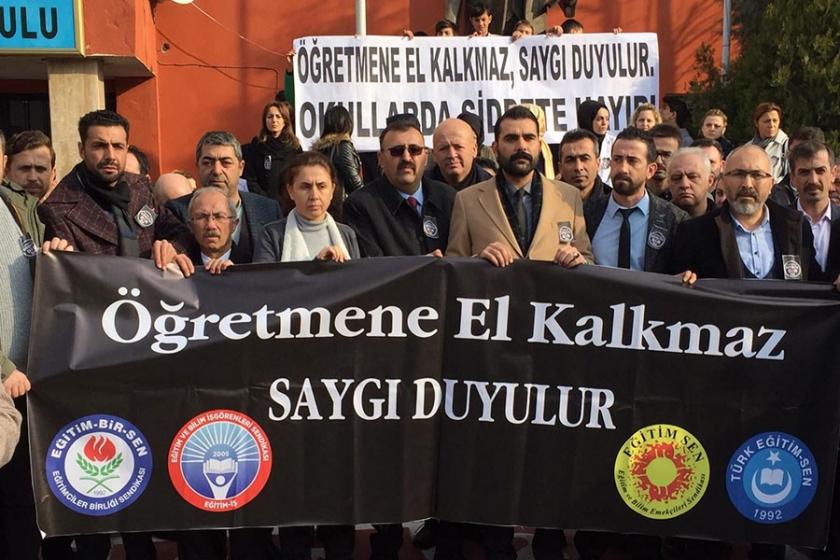 Büyükçekmece'deki öğretmene saldırı vakası protesto edildi