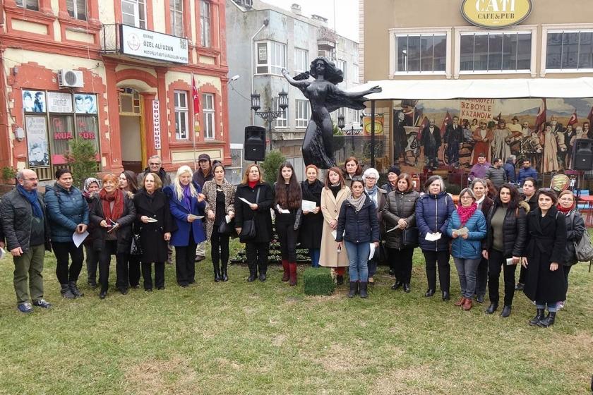 Edirne'de kadın cinayetleri protesto edildi