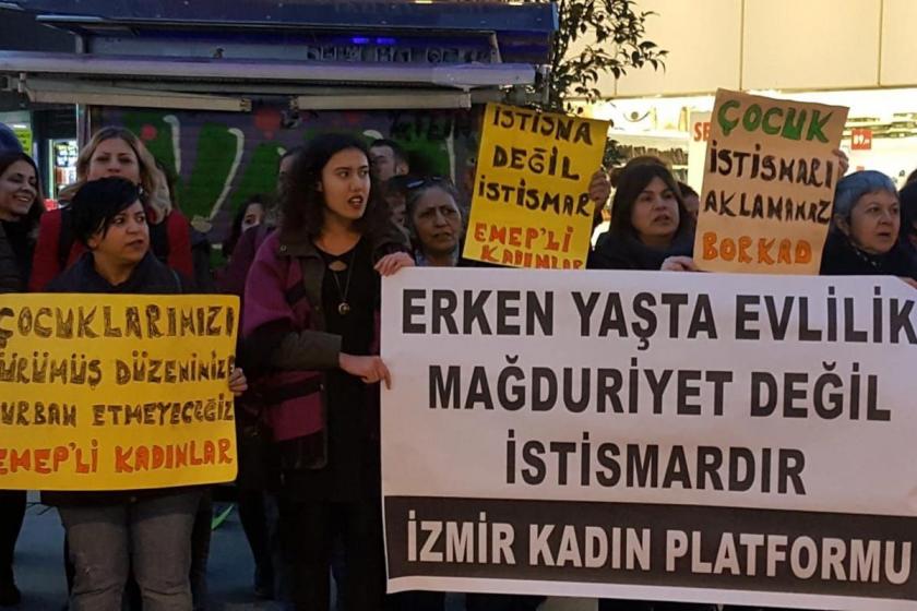 İzmir Kadın Platformu cinsel istismar yasasına karşı alanlarda