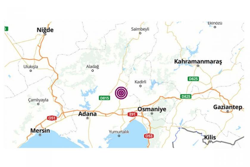 Adana'da 4.3 büyüklüğünde deprem