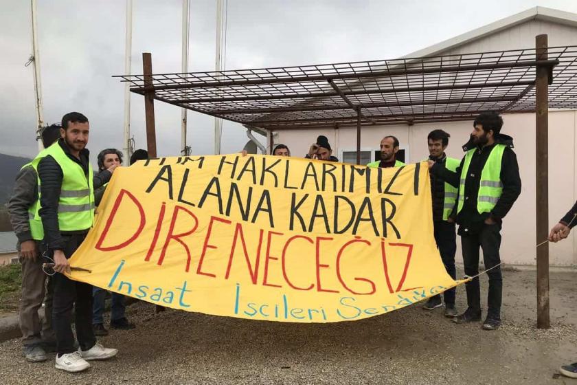 Haklarını isteyen inşaat işçileri gözaltına alındı