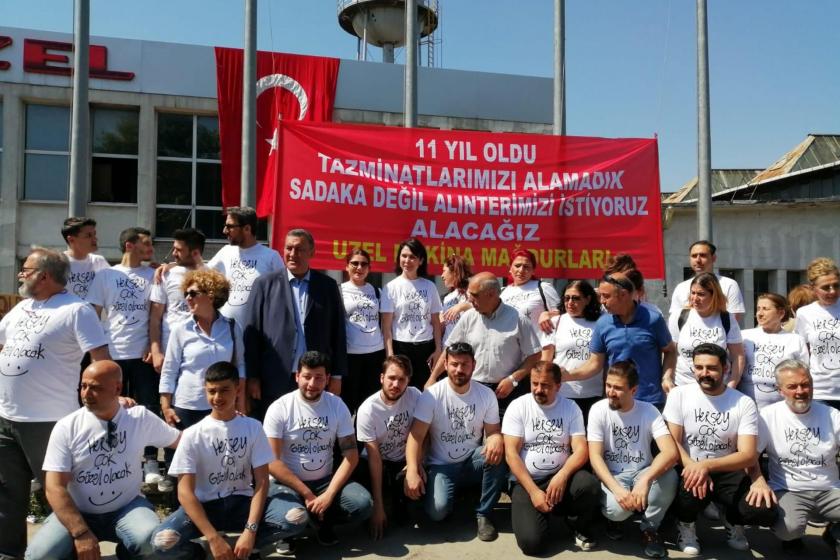 CHP, tazminat hakları için direnen Uzel Makina işçilerini ziyaret etti