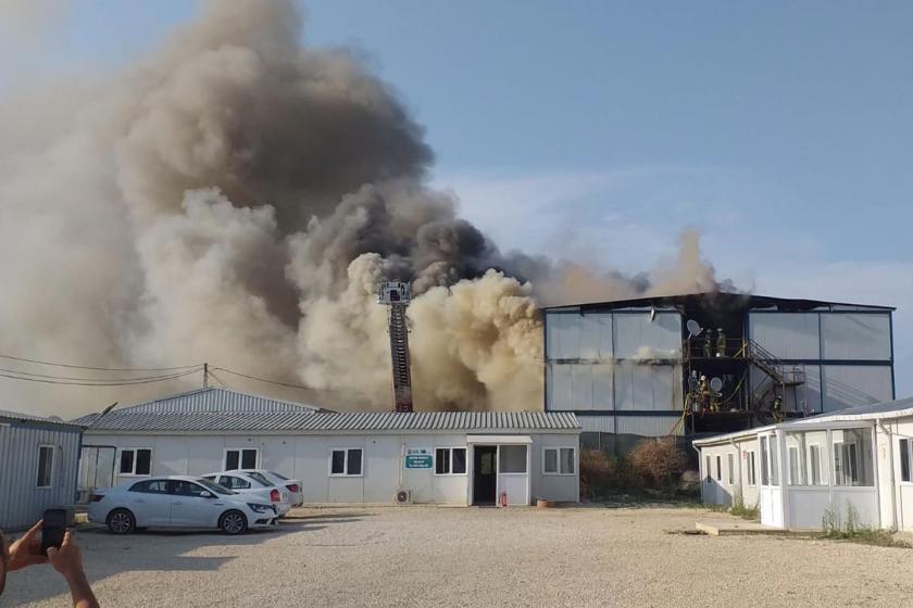 Silivri'de işçilerin kaldığı konteynerde yangın çıktı