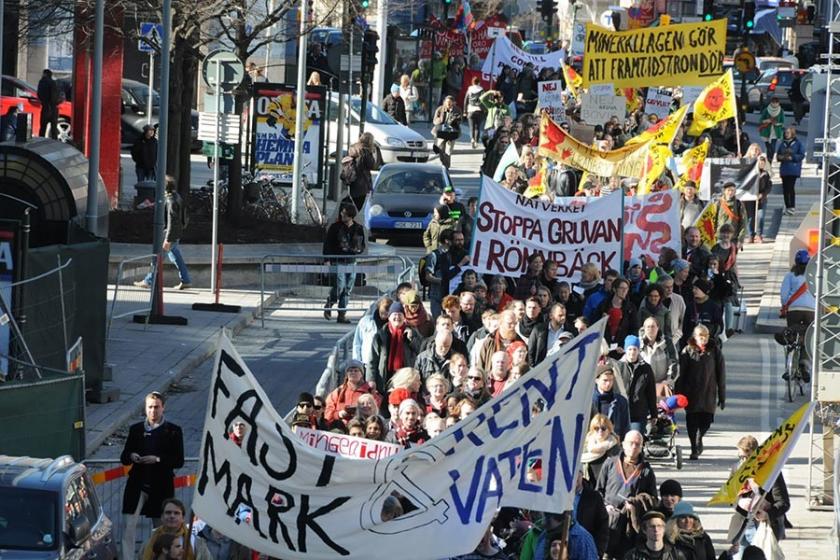 İsveç’te maden tekelleri protesto ediliyor