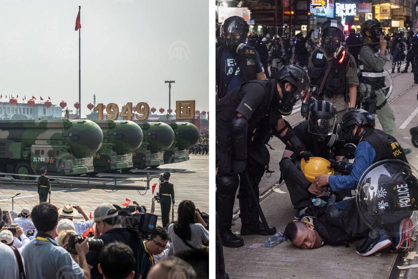 Hong Kong'daki protestoda polis, 18 yaşındaki bir genci silahla vurdu