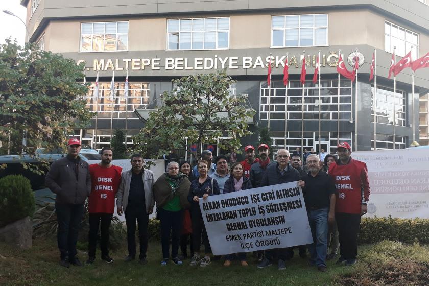 Emek Partisi eylemdeki Maltepe Belediyesi işçilerini ziyaret etti