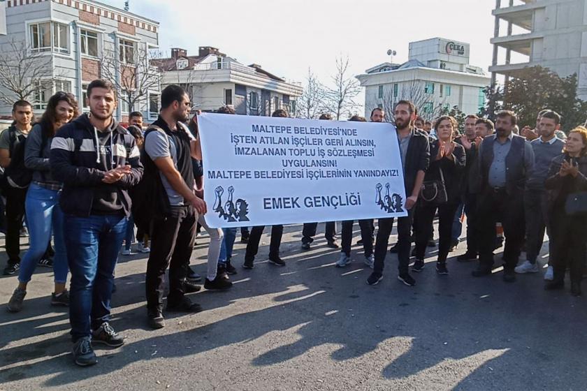 Maltepe Belediyesi işçilerinin eylemine Emek Gençliğinden destek