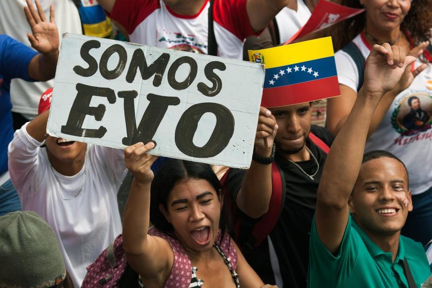 Venezuela'da Evo Morales'e destek eylemi