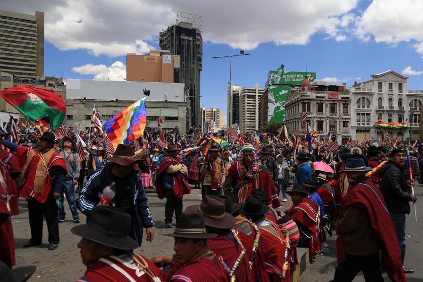 Bolivya'da yerlilerin darbe protestosu