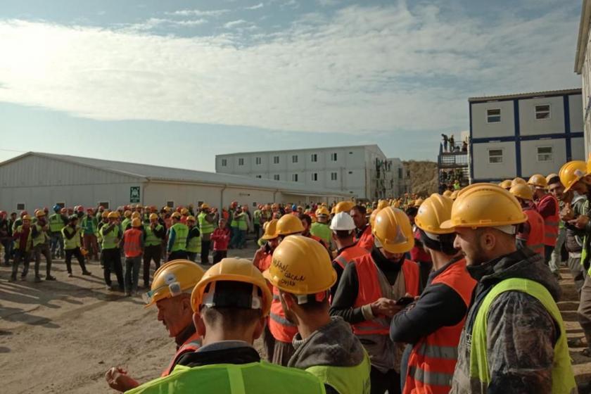 Tekirdağ Şehir Hastanesi inşaatında çalışan işçiler bekleyişini sürdürüyor