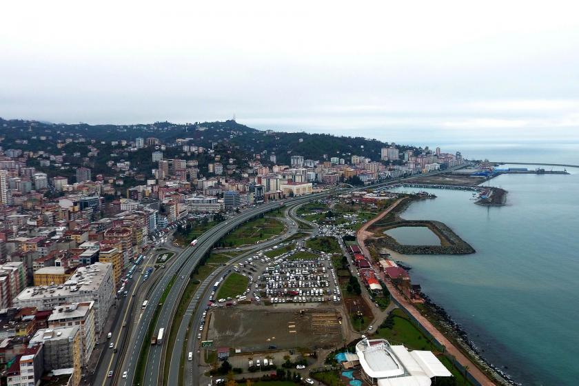 Rize'nin sahil şeridindeki yerleşim yerleri