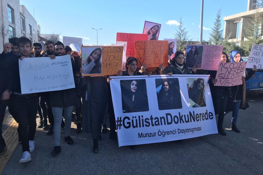 Gülistan Doku için eylem yapan Munzur Üniversitesi öğrencileri.