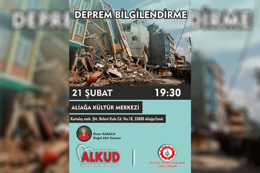 ALKUD'un deprem bilgilendirme semineri afişi