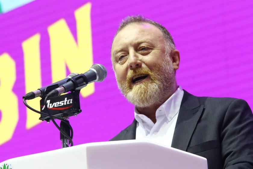 Sezai Temelli, HDP'nin 4'üncü kongresinde konuşurken.