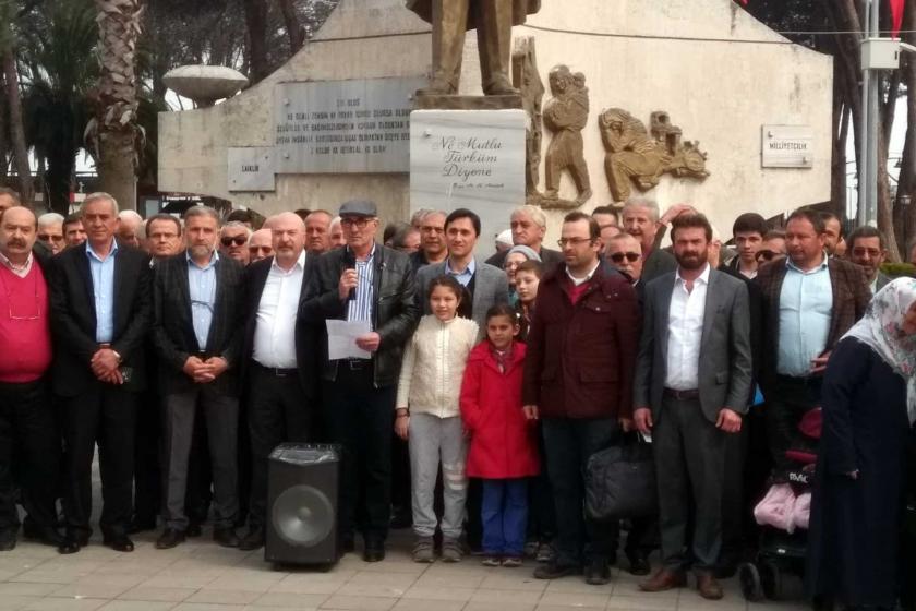 Çöp tesisine karşı mücadele edenlerin gözaltına alınmasına tepki eylemi