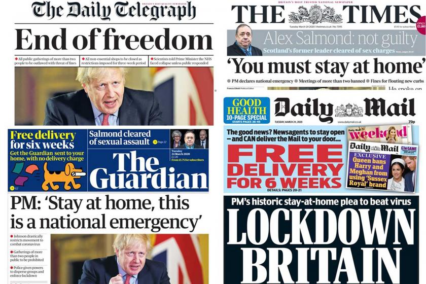 The Daily Telegraph,The Guardian, The Daily Mail ve The Times