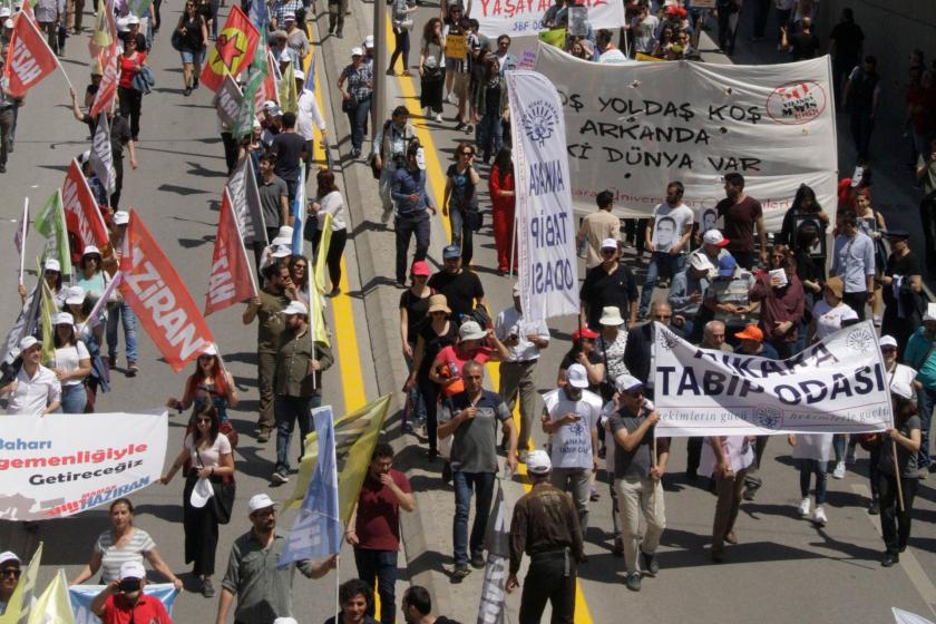 Ankara'da 1 Mayıs korteji